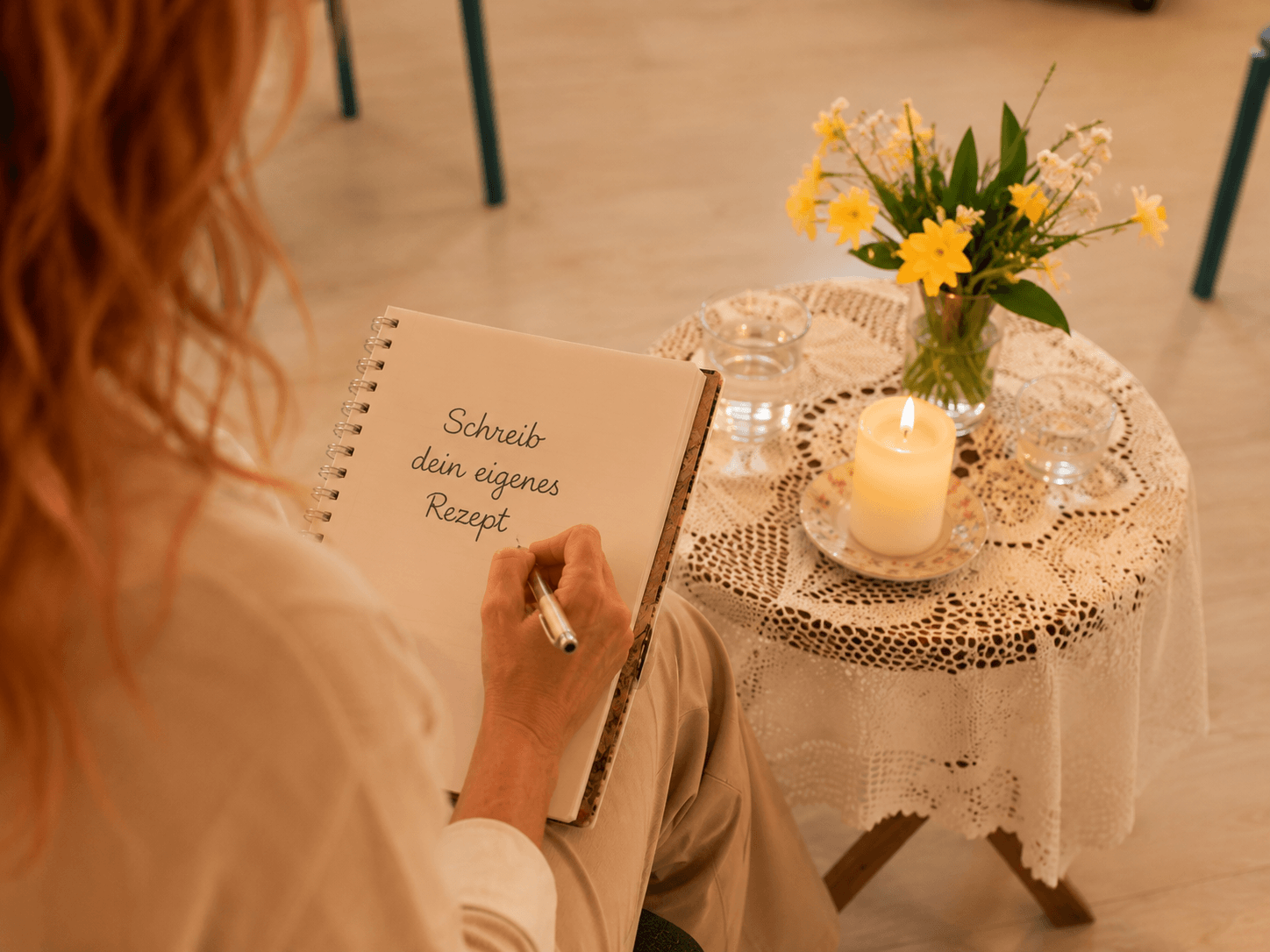 Tisch und Notizblock Spirituelles Coaching